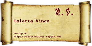 Maletta Vince névjegykártya
